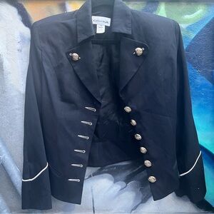 Black Vintage Cristina Military Jacket 7/8